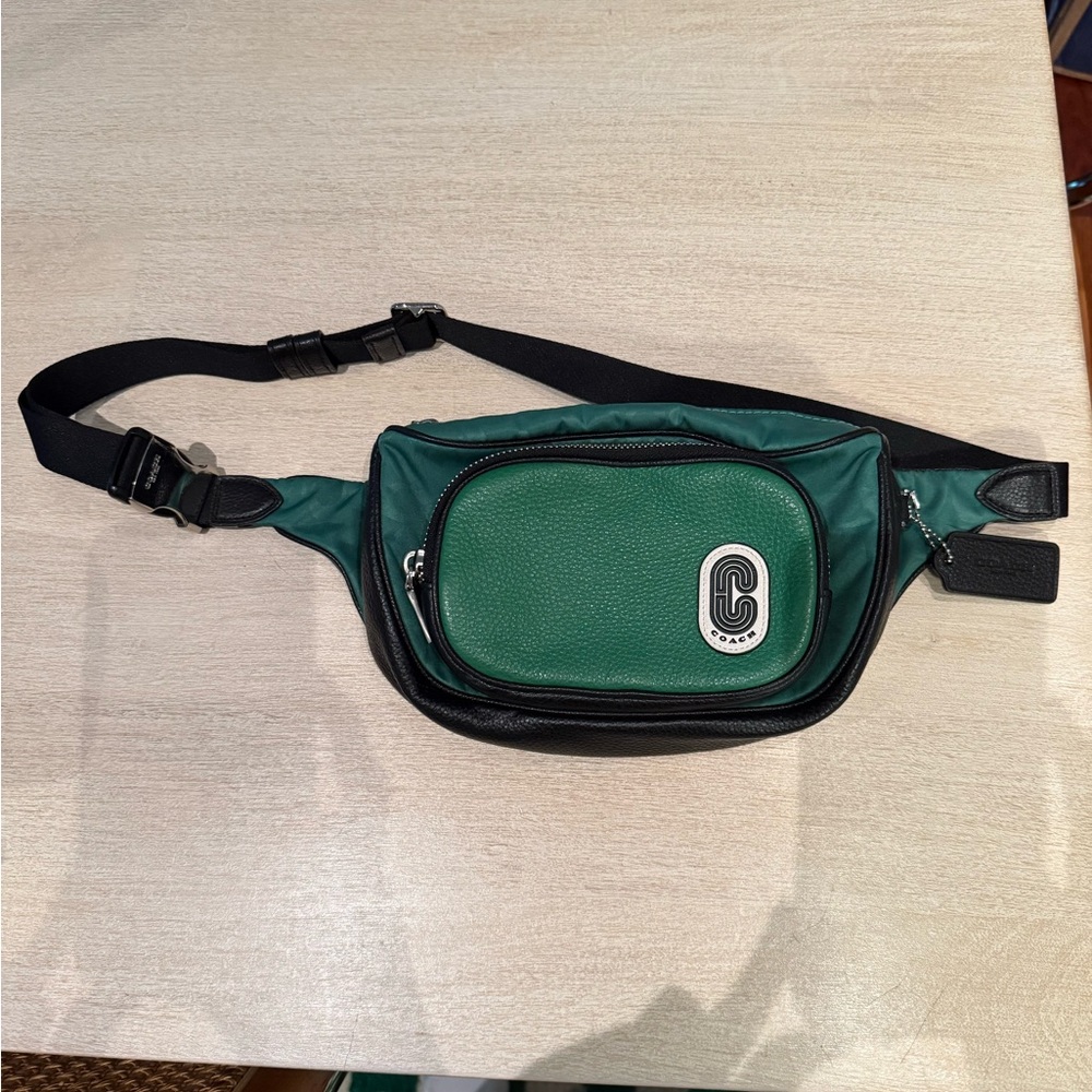 Coach Green and Black Belt Bag